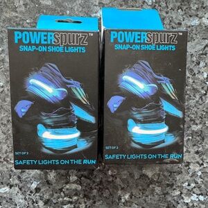 4 NEW 4ID PowerSpurz LED Shoe Safety Clip Light Green Brand New Steady of Flash
